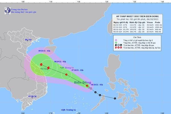 Áp thấp nhiệt đới có khả năng mạnh lên thành bão