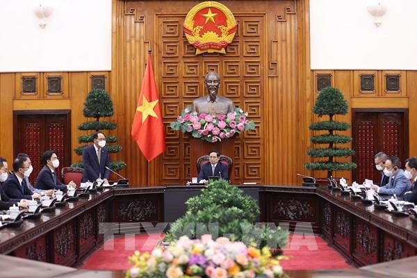 Thủ tướng Phạm Minh Chính tiếp Đại sứ Hàn Quốc tại Việt Nam Park Noh Wan