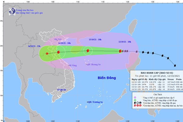 Cập nhật mới nhất đường đi của Bão số 8 