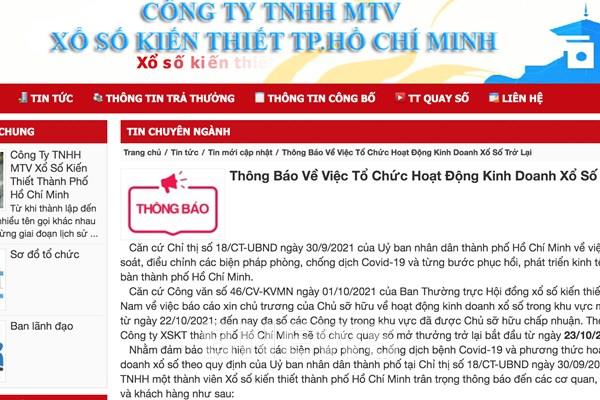 Xổ số Tp HCM sẽ quay số mở thưởng trở lại từ 23/10