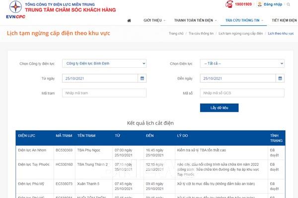 Lịch cắt điện Bình Định ngày mai 25/10 cập nhật mới nhất