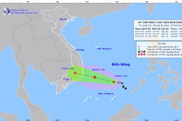 Áp thấp nhiệt đới có khả năng mạnh lên thành bão