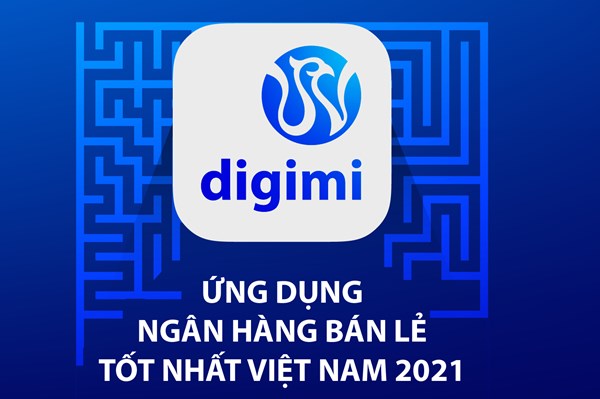 Ngân hàng số Digimi đạt giải ứng dụng ngân hàng bán lẻ tốt nhất Việt Nam 2021