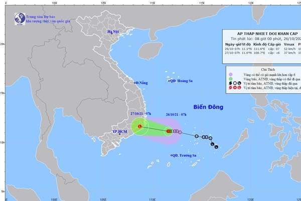 Tin mới nhất: Áp thấp nhiệt đới áp sát vùng biển Khánh Hòa-Ninh Thuận