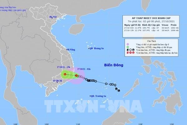 Áp thấp nhiệt đới suy yếu gây mưa lớn cho Trung Bộ, Tây Nguyên và Nam Bộ