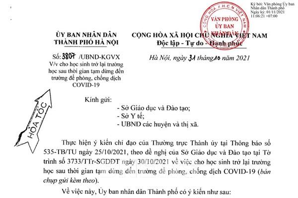 Học sinh ở Hà Nội bắt đầu đi học từ ngày nào?