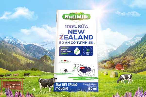 Nutifood hợp tác phát triển sản phẩm 100% sữa New Zealand bò ăn cỏ tự nhiên  