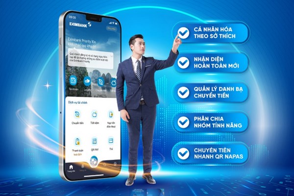 Eximbank Mobile Banking thay đổi giao diện mới