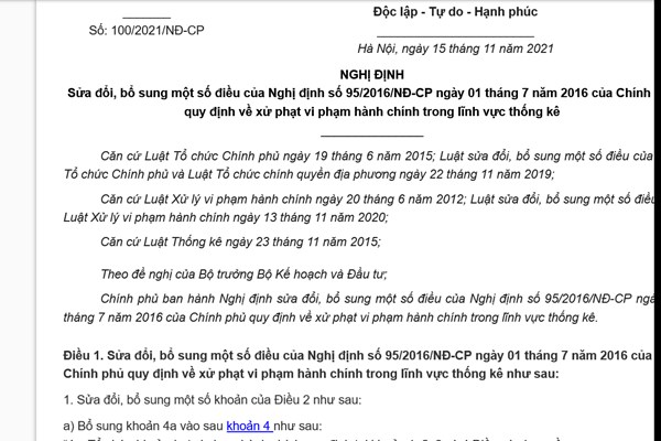 Trích dẫn không đúng nguồn thông tin thống kê sẽ bị phạt như thế nào?