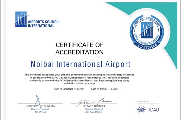 Cảng hàng không Nội Bài được quốc tế chứng nhận đảm bảo an toàn phòng dịch