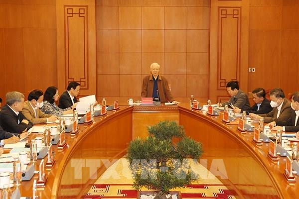 Tổng Bí thư Nguyễn Phú Trọng chủ trì cuộc họp Thường trực Ban Chỉ đạo Trung ương về phòng, chống tham nhũng, tiêu cực