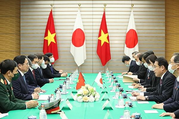 Thủ tướng Kishida Fumio chủ trì lễ đón và hội đàm với Thủ tướng Phạm Minh Chính