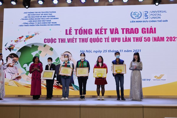 Trao giải Viết thư quốc tế UPU lần thứ 50 năm 2021 