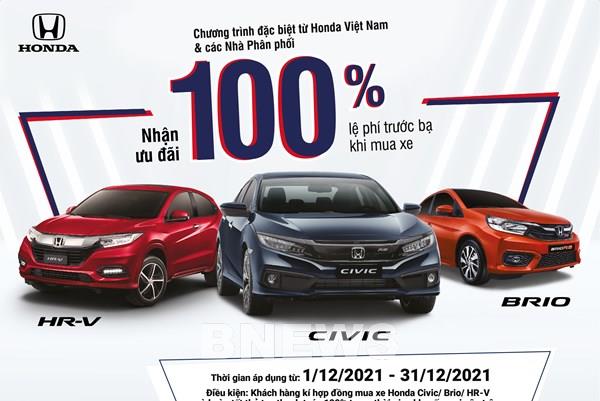 Honda Việt Nam hỗ trợ 100% lệ phí trước bạ cho ba dòng xe