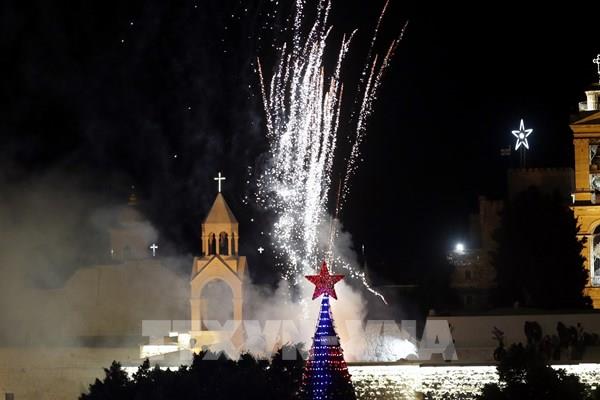 Người dân Bethlehem thắp sáng cây thông Noel khổng lồ