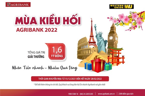Ưu đãi lớn khi nhận tiền kiều hối tại Agribank