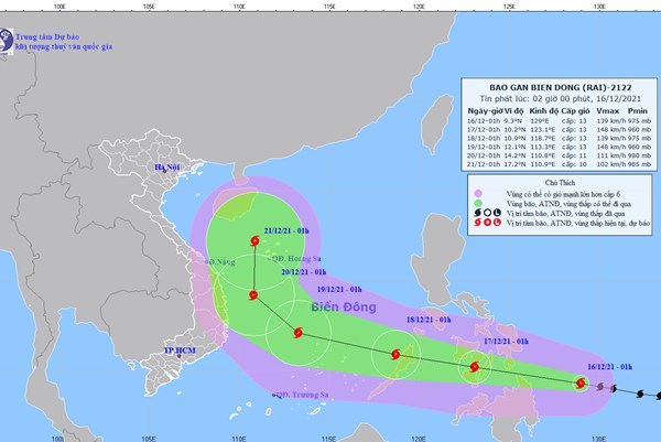 Bão Rai mạnh lên cấp siêu bão