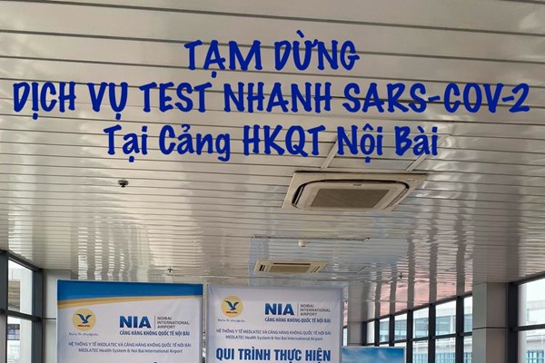 Dừng dịch vụ test nhanh COVID-19 tại sân bay Nội Bài