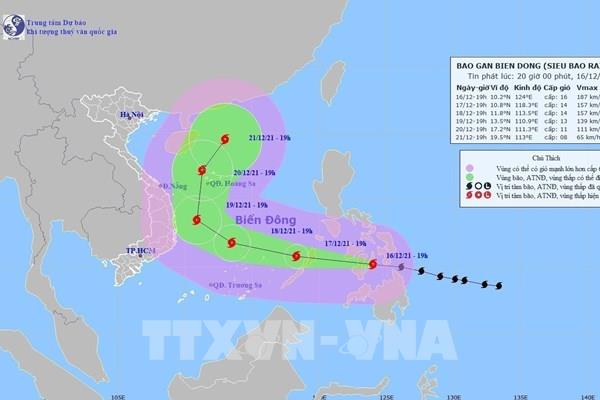 Đường đi của bão số 9 năm 2021 trên Biển Đông