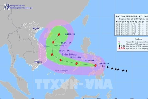 Bão số 9 di chuyển nhanh theo hướng Tây Tây Bắc, cách đảo Song Tử Tây 200km