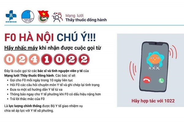 F0 Hà Nội hãy nhấc máy và hợp tác nếu nhận được cuộc gọi từ số 0241022
