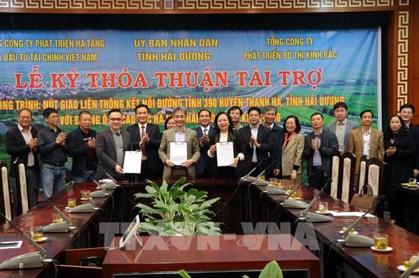 Ký thỏa thuận tài trợ xây dựng nút giao nối tỉnh lộ 390 với cao tốc Hà Nội – Hải Phòng