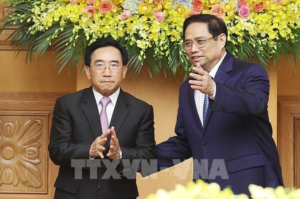 Thủ tướng Phạm Minh Chính hội đàm với Thủ tướng Lào Phankham Viphavanh