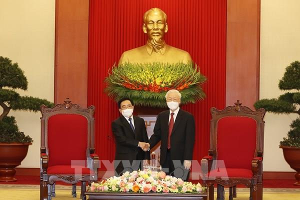 Tổng Bí thư Nguyễn Phú Trọng tiếp Thủ tướng Lào Phankham Viphavanh