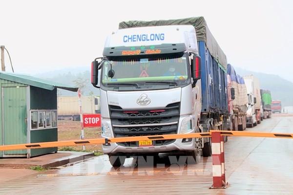 Trên 700 xe hàng được thông quan tại cửa khẩu Móng Cái