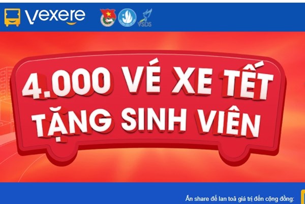 Tặng 4.000 vé xe cho sinh viên có hoàn cảnh khó khăn về quê đón Tết