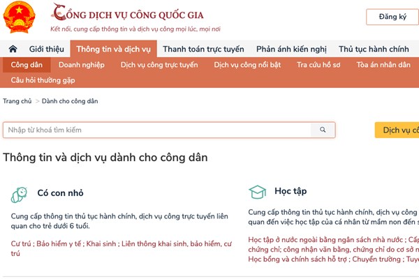 Quý I/2022 có 25 dịch vụ công thiết yếu kết nối với Cơ sở dữ liệu quốc gia về dân cư