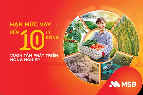 MSB cho vay phát triển nông nghiệp với hạn mức tới 10 tỷ đồng
