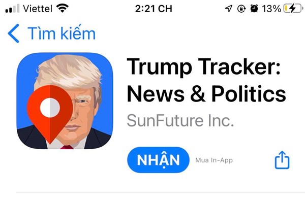 Mạng xã hội của cựu Tổng thống Mỹ D.Trump có mặt trên Apple store