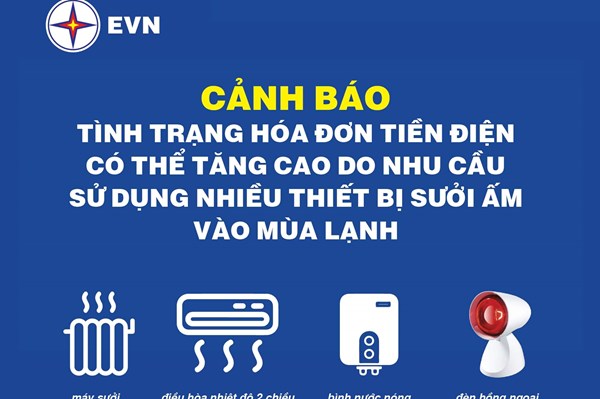 Cảnh báo hóa đơn điện có thể tăng cao do sử dụng nhiều thiết bị sưởi