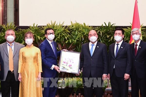 Chủ tịch nước tiếp các doanh nghiệp hàng đầu về đổi mới sáng tạo của Singapore