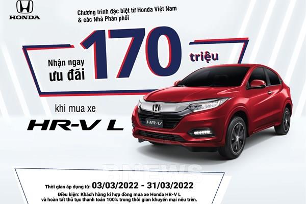 Honda Việt Nam khuyến mại đến 170 triệu đồng cho khách mua xe HR-V bản L