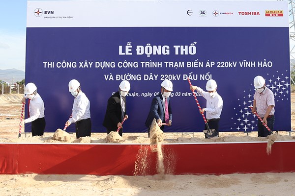 Triển khai thi công dự án Trạm biến áp 220 kV Vĩnh Hảo và đường dây đấu nối