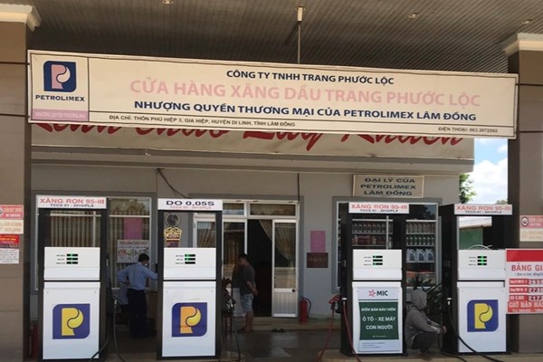Lâm Đồng xử phạt Cửa hàng xăng dầu Trang Phước Lộc găm hàng