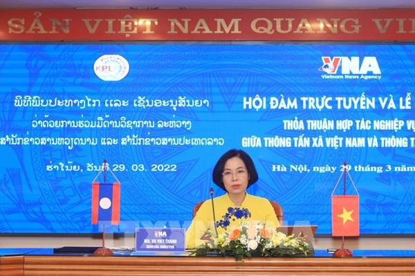 Thông tấn xã Việt Nam hội đàm và ký kết Thỏa thuận hợp tác với Thông tấn xã Lào