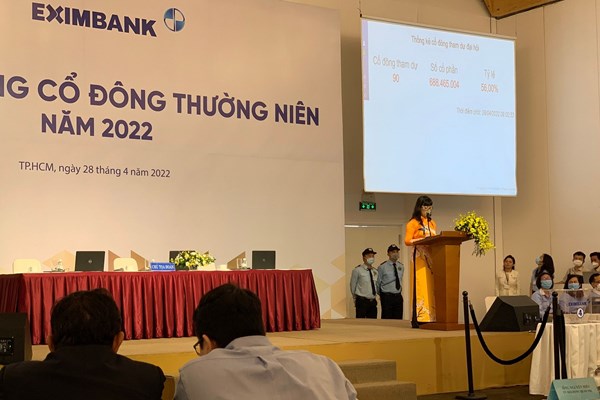 Đại hội đồng cổ đông thường niên năm 2022 của Eximbank tổ chức bất thành