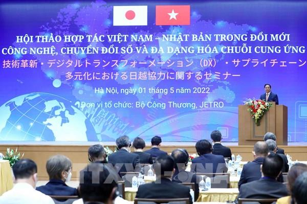 Thủ tướng Việt Nam- Nhật Bản dự Hội thảo hợp tác hai nước trong đổi mới công nghệ, chuyển đổi số và đa dạng hóa chuỗi cung ứng
