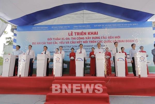 Khởi công cầu Bến Mới vượt sông Đáy nối Nam Định với Ninh Bình