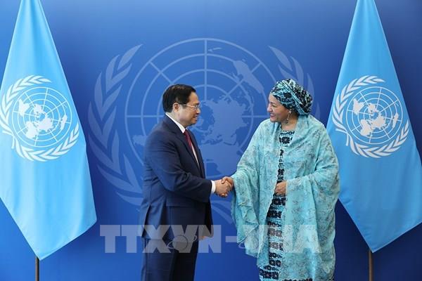 Thủ tướng Chính phủ Phạm Minh Chính gặp các lãnh đạo của Liên hợp quốc