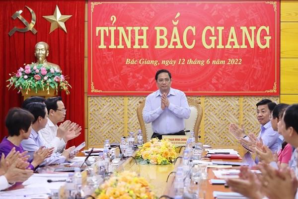 Thủ tướng Phạm Minh Chính làm việc với Tỉnh ủy Bắc Giang