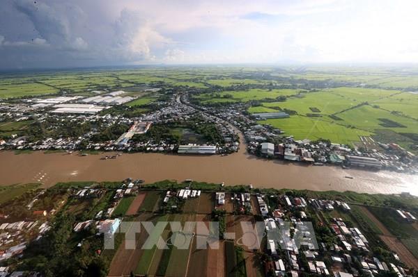 Mực nước đầu nguồn sông Cửu Long vượt báo động 1