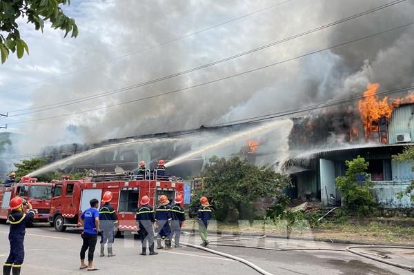 Vụ cháy lớn trong Khu công nghiệp Phú Tài (Bình Định): Cơ bản khống chế được ngọn lửa