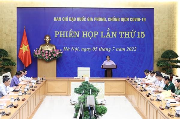 Thủ tướng chủ trì phiên họp thứ 15 của Ban Chỉ đạo quốc gia phòng, chống dịch COVID-19