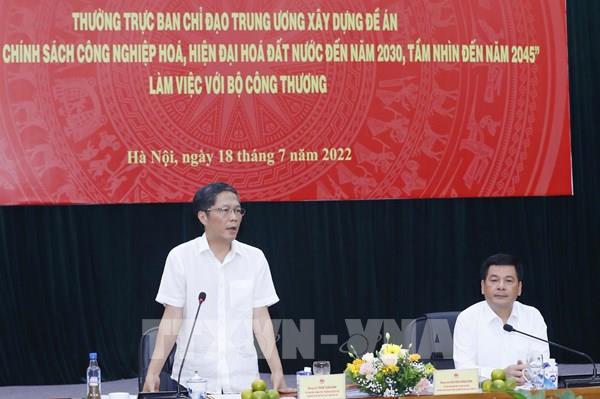 Trưởng ban Kinh tế TW Trần Tuấn Anh làm việc với Bộ Công Thương về đề án công nghiệp hóa, hiện đại hóa