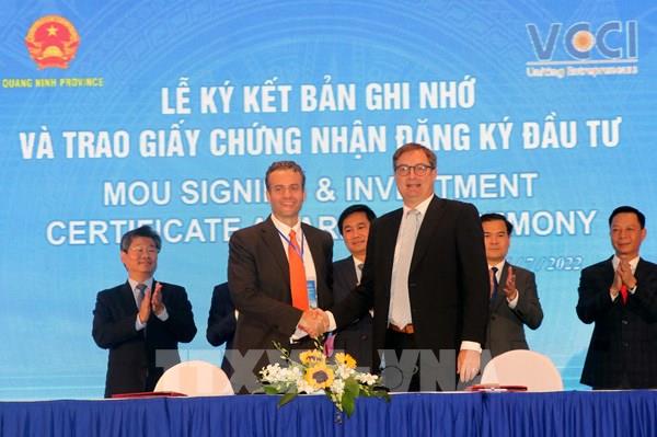 Quảng Ninh trao giấy phép 2 dự án FDI có tổng vốn đầu tư 55,56 triệu USD