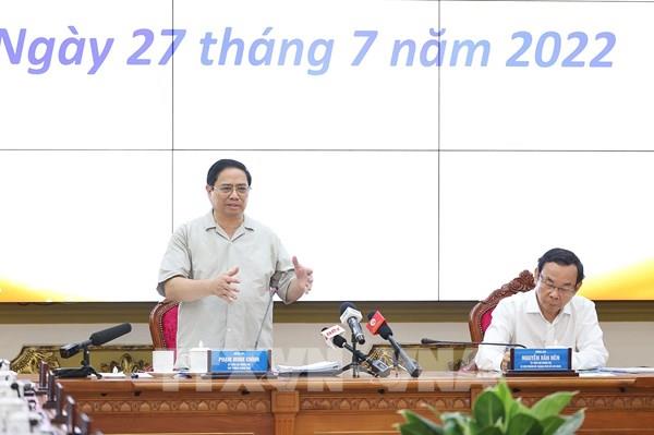 Thủ tướng: Tp Hồ Chí Minh cần thực hiện đạt và vượt 19 chỉ tiêu kinh tế - xã hội năm 2022